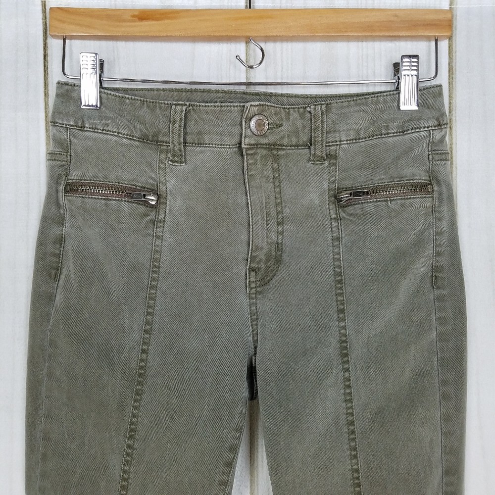 American Eagle Army Green Seamed Skinny Jeggings